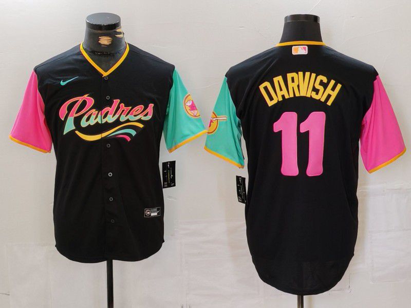 Men San Diego Padres #11 Darvish Black City Edition 2024 Nike MLB Jersey style 11->san diego padres->MLB Jersey